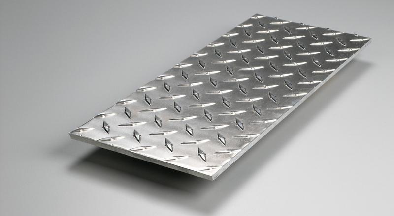Aluminum diamond floor plate stock cut to size