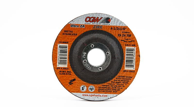 CGW-35624 - Depressed Grinding Wheels Type 27 - 4-1/2 Inch x 1/4 Inch on sale at Coremark Metals