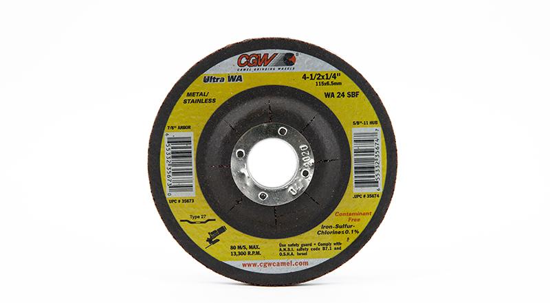 CGW-35673 - Depressed Grinding Wheels Type 27 - 4-1/2 Inch x 1/4 Inch on sale at Coremark Metals