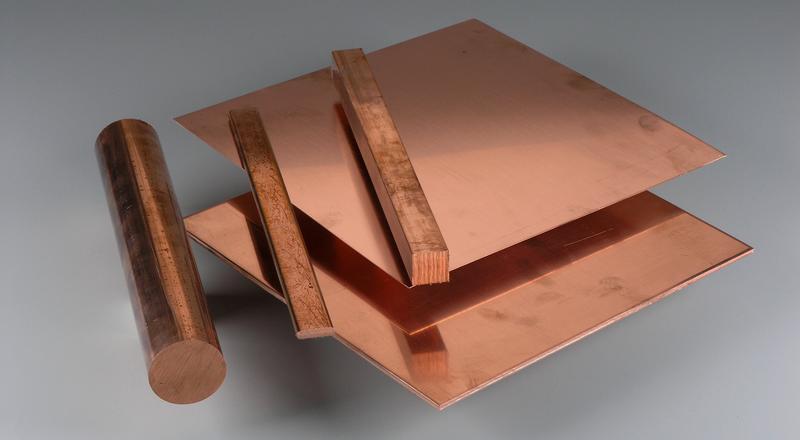 Copper metal supplier providing square, flat, round bar stock, sheet and plate