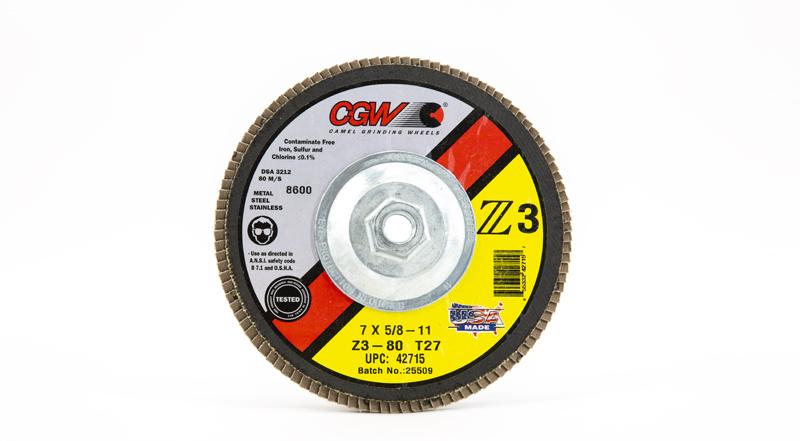 Camel Grinding Wheels Premium Z3 Flap Discs - 5/8 Inch -11 Arbor at Coremark Metals