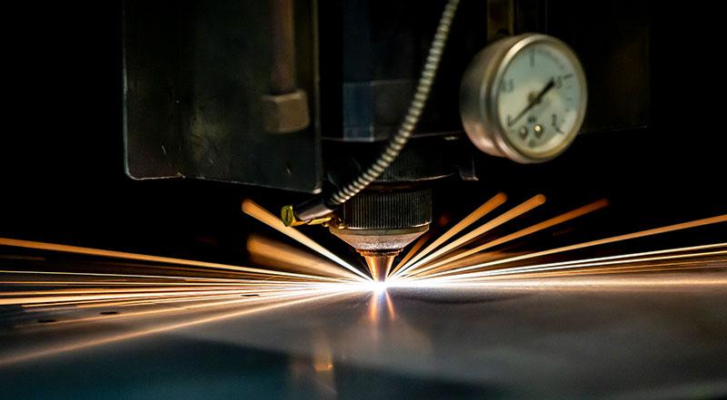 Laser cutting fabrication services at Coremark Metals for sheet and plate.