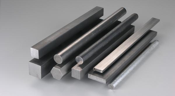 Steel metal bar stock in round, flat, square and hexagon